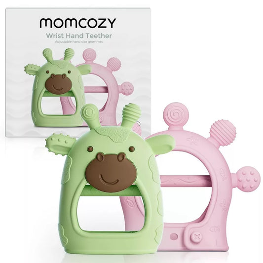 Momcozy Baby Teether Toys | Food Grade Silicone Teething Relief 0-6 Months
