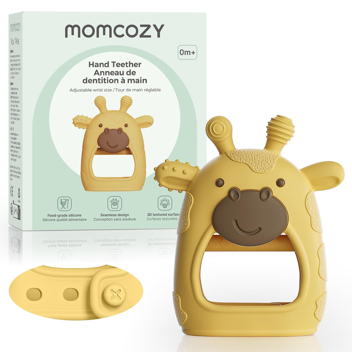 Momcozy Baby Teether Toys | Food Grade Silicone Teething Relief 0-6 Months