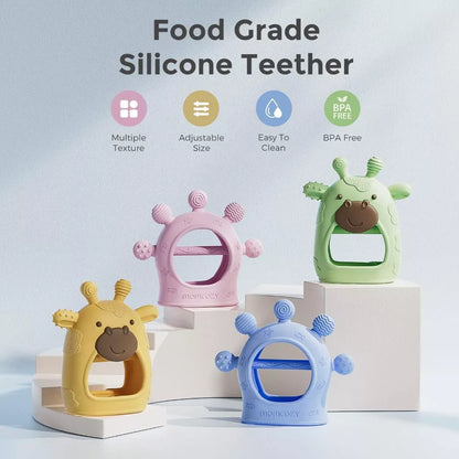 Momcozy Baby Teether Toys | Food Grade Silicone Teething Relief 0-6 Months