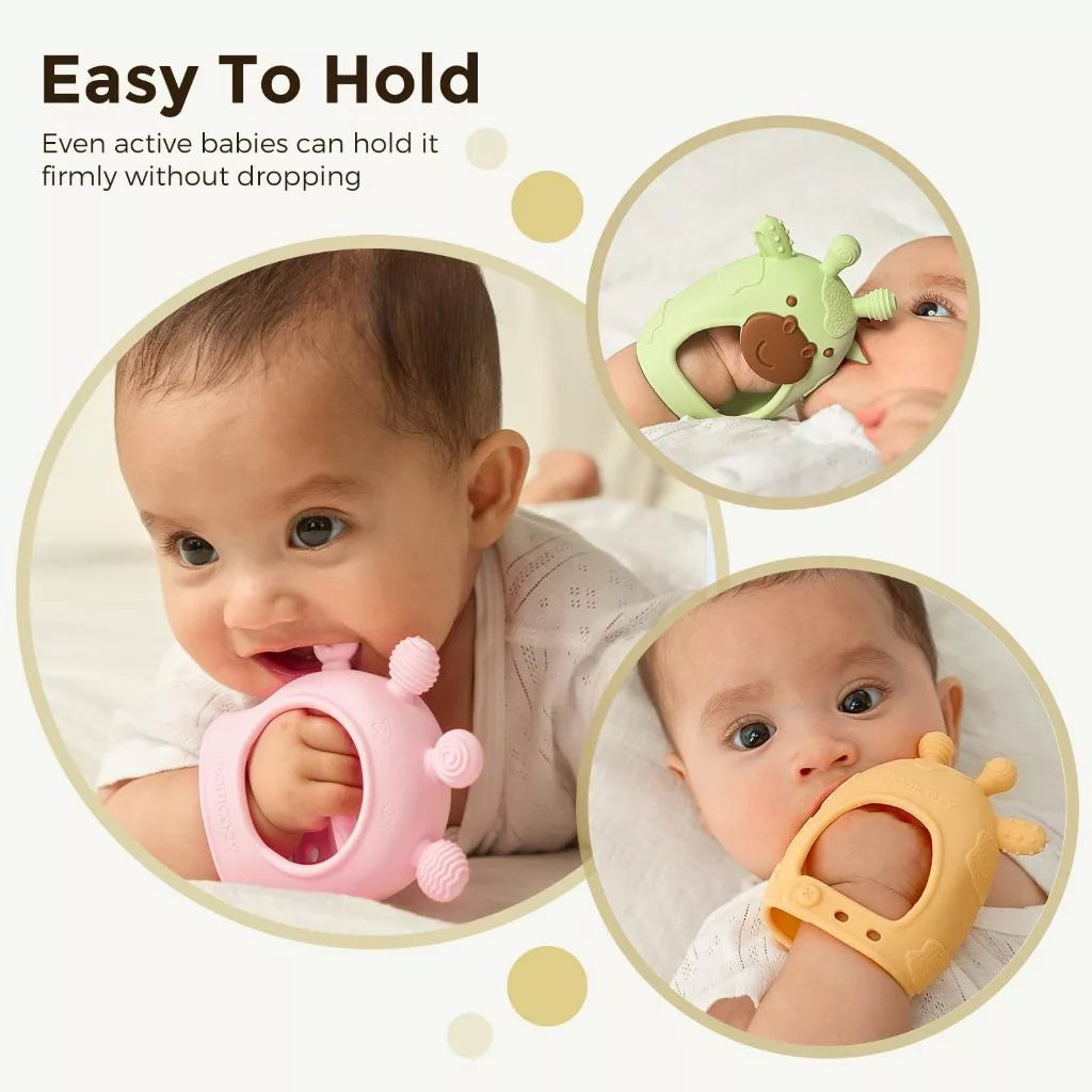 Momcozy Baby Teether Toys | Food Grade Silicone Teething Relief 0-6 Months